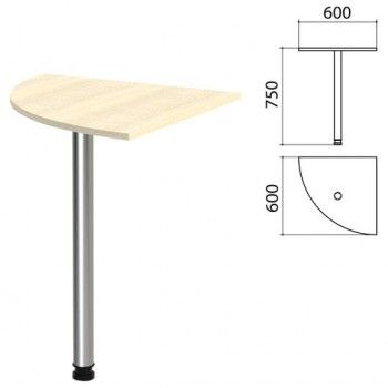 Стол приставной угловой "Канц", 600х600х750 мм, цвет дуб молочный (КОМПЛЕКТ)